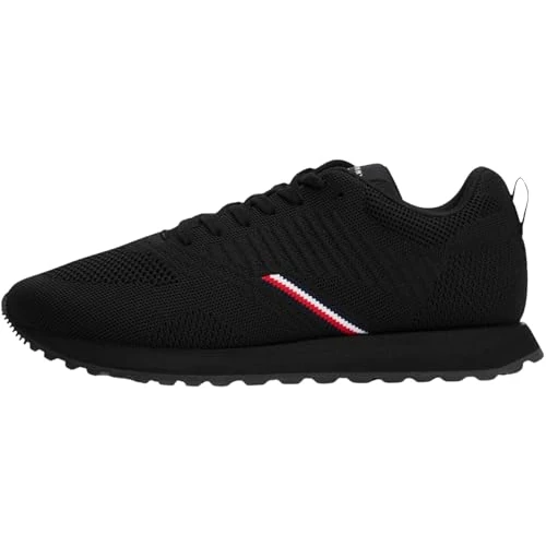 Offerta a tempo: Tommy Hilfiger Uomo Sneakers Running New Eva Knit Profilo Basso, Nero (Black), 44 - 39% da 99.90 € a 60.86 €