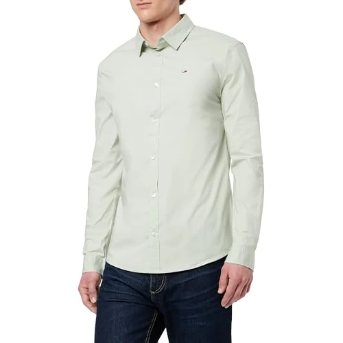 Limited-time offer: Tommy Jeans Men’s TJM Original Long Sleeve Shirt, Green (Misty Sage), XS from 55.00 GBP to 27.84 GBP (save 49%)