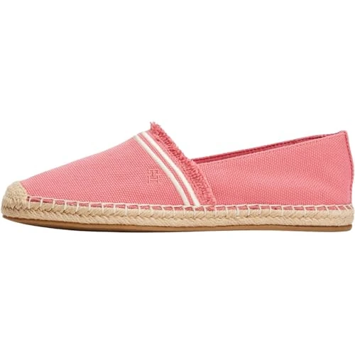 Offerta a tempo: Tommy Hilfiger Donna Espadrillas Fringe Canvas Closed con Logo, Rosso (Washed Cherry), 37 - 32% da 69.90 € a 47.34 €