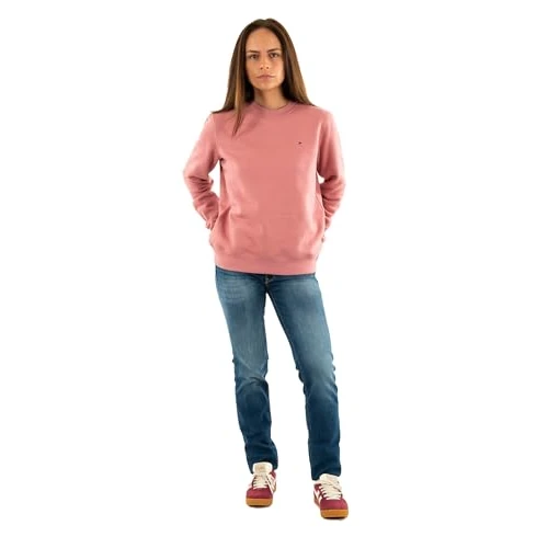 Tommy Jeans Damen Pullover Crew Neck Rundhalsausschnitt, Rosa (Tahiti Berry), XXS