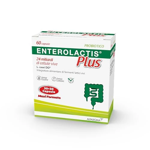 Offerta a tempo: Enterolactis Plus, confezione da 60 capsule: fermenti lattici, probiotici, supporto per equilibrare la flora intestinale alterata - 41% da 57.63 € a 34.17 €