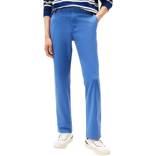 Offerta a tempo: Tommy Hilfiger Uomo Pantaloni Chino Core Denton Essential Twill Straight Fit, Blu (Angora Blue), 36W/31L - 80% da 99.90 € a 20.40 €