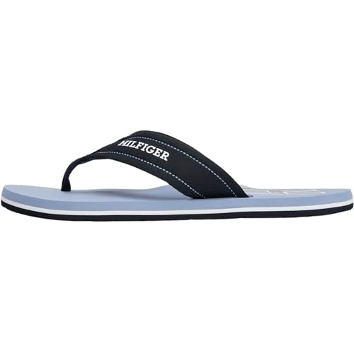 Tommy Hilfiger Tongs Homme Padded Beach Sandal Tongs, Bleu (Brisk Blue), 41