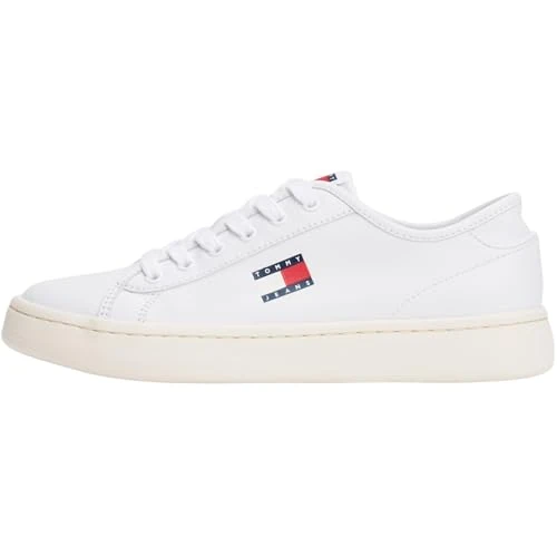 Tommy Jeans Tjw Lightweight Court Sneaker En0En02875, Basso Top, Donna, Bianco (White), 37 EU