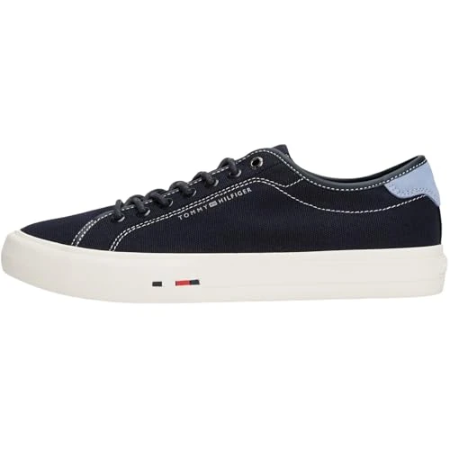 Offerta a tempo: Tommy Hilfiger Uomo Sneakers Vulcanizzate Street Canvas con Logo, Blu (Desert Sky), 43 - 60% da 89.90 € a 35.70 €