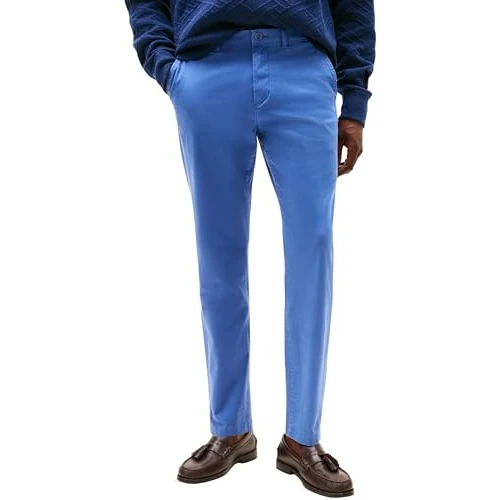 Offre limitée : Tommy Hilfiger Chino Homme Core Harlem Essential Twill Relaxed Fit, Bleu (Angora Blue), 32W/40L de 64.48 € à 64.48 € (0.00% de remise)