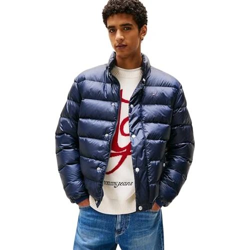 Offerta a tempo: Tommy Jeans Uomo Piumino Light Down con Chiusura a Bottoni, Blu (Dark Night Navy), XXL - 0.00% da 189.95 € a 189.95 €