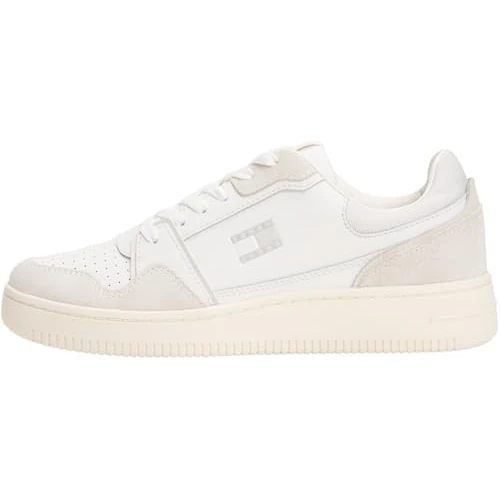 Limited-time offer: Tommy Jeans Women's Tjw Retro Basket Sneaker En0En02818 Low Top, White (Ecru/Stratus Grey), 7 UK from 85.00 GBP to 71.27 GBP (save 16%)