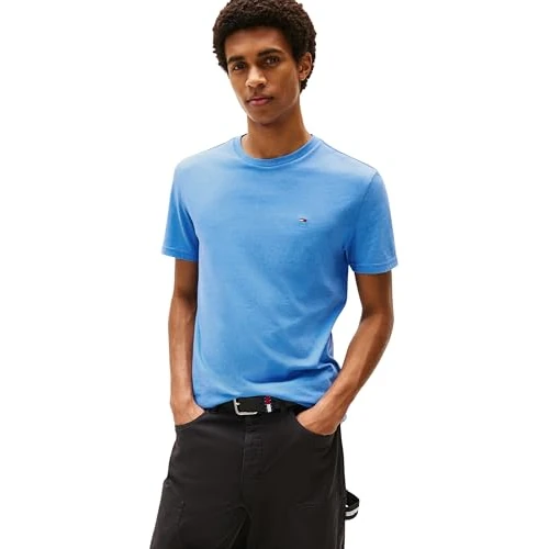 Tommy Jeans Koszulka męska S/S, Niebieski (Copenhagen Blue Htr), S