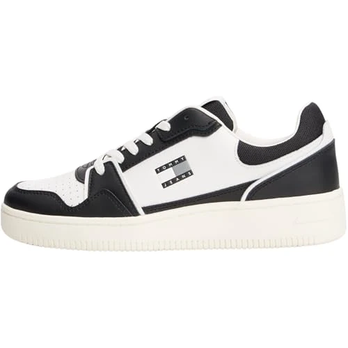 Limitiertes Angebot: Tommy Jeans Herren Cupsole Sneaker Retro Basket Low Top, Schwarz (Black), 41 von 62.94 EUR auf 62.94 EUR (Spare 0%)