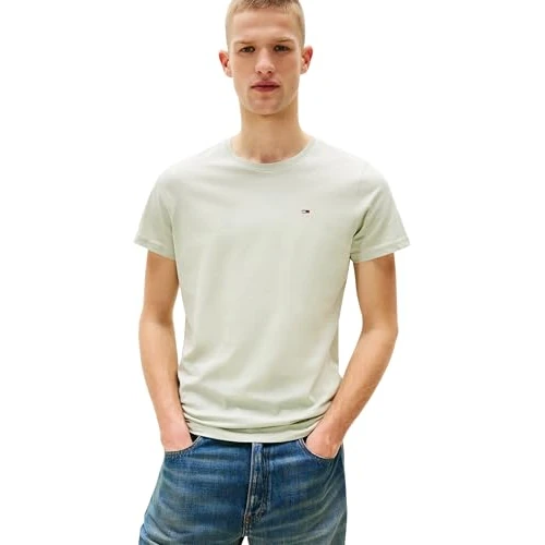 Oferta limitada: Tommy Jeans Camiseta de Manga Corta TJM Original Slim Fit, Verde (Misty Sage), XS de 29.90 EUR a 17.90 EUR (ahorro 40%)