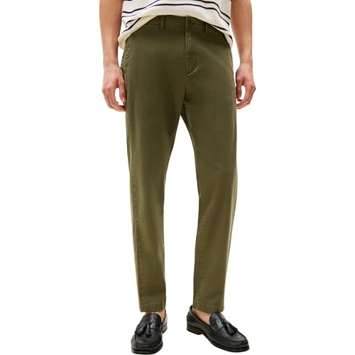 Tommy Hilfiger Herren Chino Hose Core Harlem Essential Twill Relaxed Fit, Grün (Dark Greenery), 36W/30L
