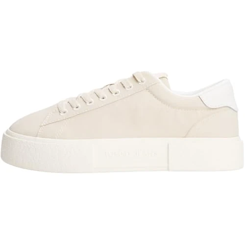 Tommy Jeans Women’s Flatform Trainers, Off-White (Newsprint), 7.5