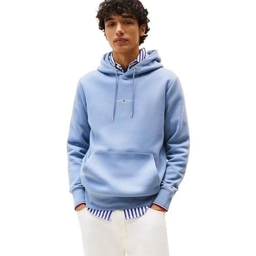 Tommy Hilfiger Men’s Hoodie, Blue (Brisk Blue), XL