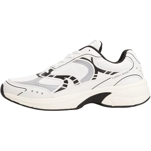 Tommy Jeans Men’s Archive ‘25 Sporty Runner Trainers, Black (Black), 10.5