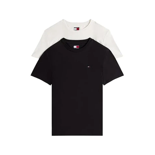 Limited-time offer: Tommy Jeans Mens TJM Xslim 2pack Jersey Tee Ext Dm0dm20687 S/S T-Shirt, Multi (Black/Ecru), XS UK from 45.00 GBP to 38.69 GBP (save 14%)