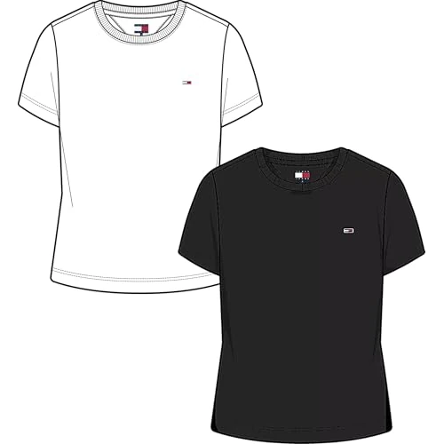 Offre limitée : Tommy Jeans T-Shirts Manches Courtes Femme Lot de 2 Soft Jersey Tee Col Ras-du-Cou de 29.85 EUR à 29.85 EUR (remise 0%)