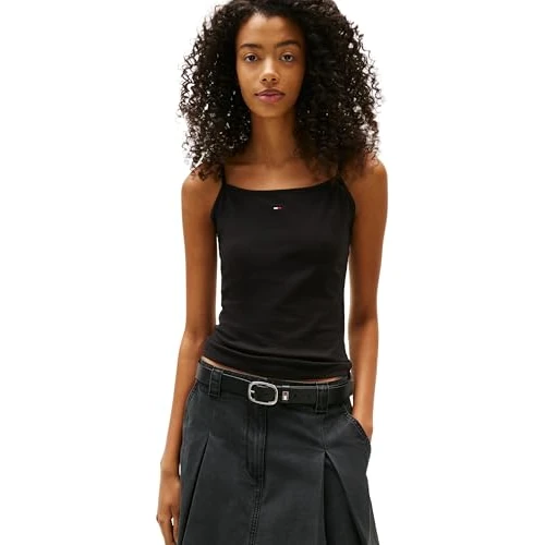 Tommy Jeans Women’s Essential Strap Top, Black (Black), S