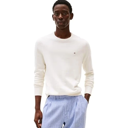 Offre limitee: Tommy Hilfiger Pull Homme Essential Cotton avec Col Ras-du-Cou, Ivoire (Ivory Petal), L de 99.90 EUR a 99.90 EUR (economie 0%)