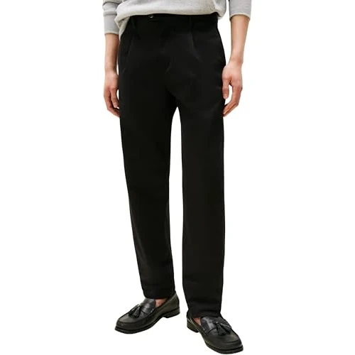 Tommy Hilfiger Chino Homme Harlem Satin Relaxed Fit, Noir (Black), 32W/34L