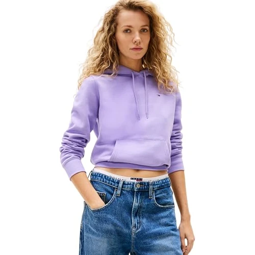 Limited-time offer: Tommy Jeans Women’s Regular Fit Flag Hoodie, Purple (Ophelia Purple), XXS from 60.00 GBP to 38.87 GBP (save 35%)