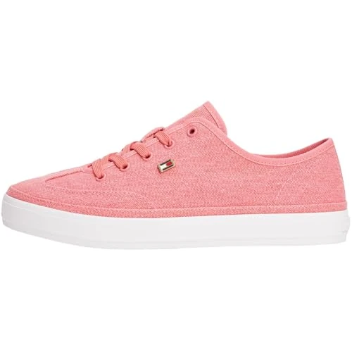 Offerta a tempo: Tommy Hilfiger Donna Sneakers Vulcanizzate Washed Canvas Profilo Basso, Rosso (Washed Cherry), 36 - 0.00% da 43.99 € a 43.99 €