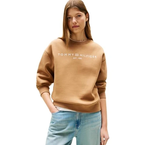 Tommy Hilfiger Sudadera Mujer sin Capucha, Marrón (Hickory), XXL