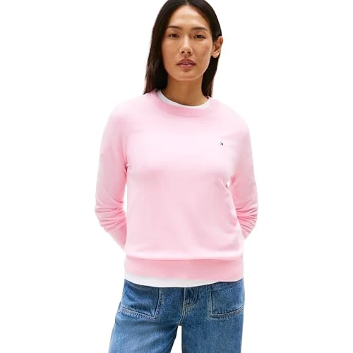 Oferta limitada: Tommy Hilfiger Jersey Mujer Jersey Fine con Cuello Redondo, Rosa (Classic Pink), XXS de 99.90 € a 44.95 € (ahorro 55%)