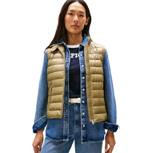 Oferta limitada: Tommy Hilfiger Chaleco para mujer, Caqui (oliva vintage), XL de 108.66 € a 50.25 € (ahorro 53.75%)