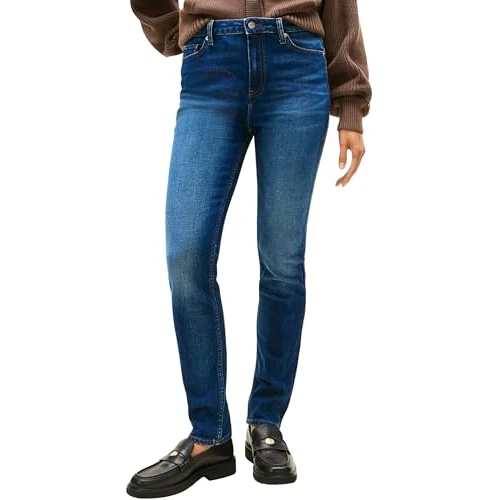 Offre limitée : Tommy Hilfiger Jean Femme New Doreen Slim Taille Mi-Haute, Bleu (New Doreen), 32W/25L de 77.95 € à 77.95 € (0.00% de remise)