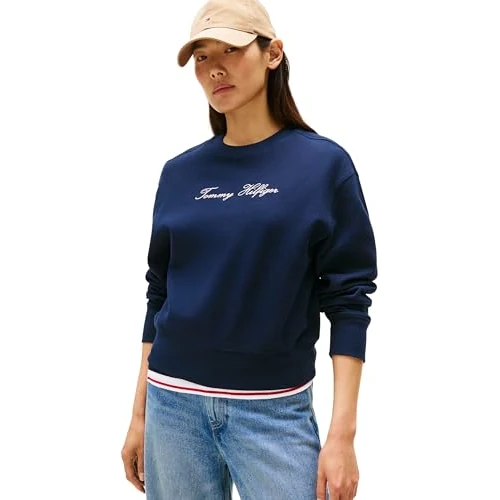 Tommy Hilfiger Bluza damska, Niebieski (Dark Night Navy), XL