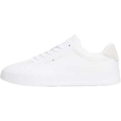 Tommy Hilfiger Court Sneaker Mujer Detail Essential de Piel, Blanco (White), 46