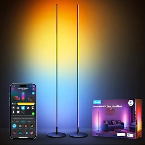 Offerta a tempo: Govee RGBIC Lampade da Terra LED, Moderna Piantana Lampada da Terra 2 pezzi - 36% da 169.99 € a 107.98 €