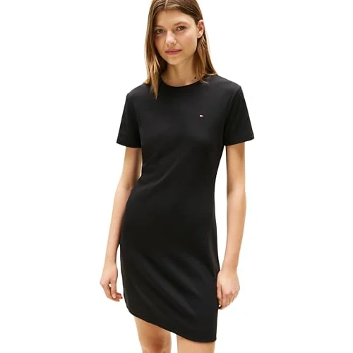 Oferta limitada: Tommy Hilfiger Vestido Mujer New Cody Slim Short Dress de algodón, Negro (Black), S de 99.90 EUR a 49.00 EUR (ahorro 51%)