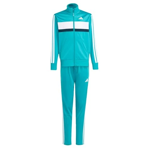 Offerta a tempo: adidas Unisex - Bambini SEASONAL ESSENTIALS TIBERIO 3 STRIPES TRICOT TRACKSUIT, Pure Teal/Aurora Ivy/White, 13-14 Years - 47% da 55.00 € a 29.15 €