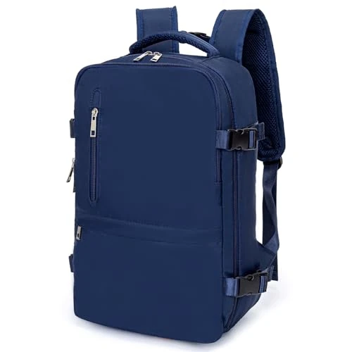 Hand Luggage Backpack 40 x 20 x 25 cm for Ryanair 40 x 20 x 25 cm Backpack Hand Luggage Aeroplane 20 L Small Travel Backpack Women Men with 14 Inch Laptop Compartment, darkblue, carry-on backpack for