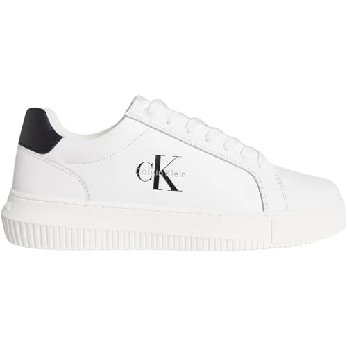 Limited-time offer: Calvin Klein Men’s Chunky Mono Leather Cupsole Trainers, White (Bright White/Black), 9 from 72.00 GBP to 72.00 GBP (save 0%)