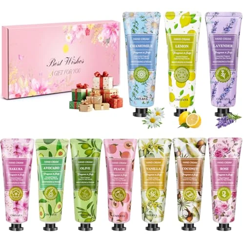 Offerta a tempo: Crema Mani Set, Crema Mani Idratante, con Vitamina E, 30 ml *10, all'Olio di Argan, per Mani Secche e Screpolate, Tutti i tipi di pelle, Ingredienti di Naturale, Regalo Donna di Natale, Non unge - 19% da 10.99 € a 8.87 €