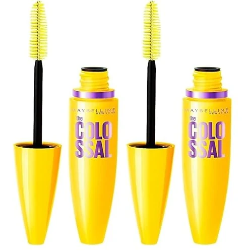 Maybelline The Colossal Black Máscara De Pestañas Negra Volumen - 10.7Ml (Packung mit 2)