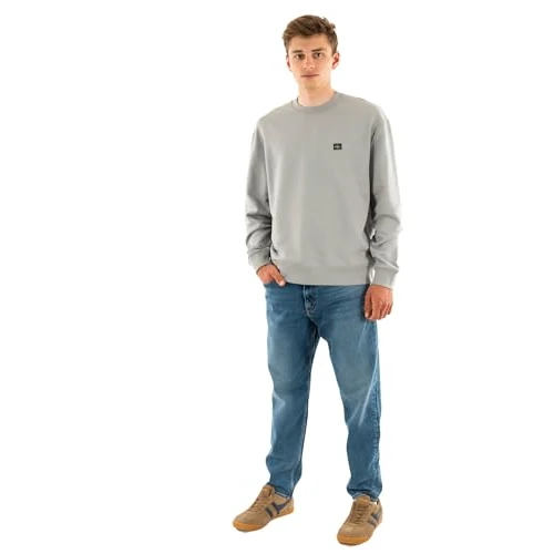 Calvin Klein Men’s Round Neck Terry Badge Sweatshirt, Grey (Formal Gray), S