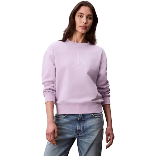 Tijdelijke aanbieding: Calvin Klein Jeans Dames LS MNLG FRNCH TRRY R LV047B234G sweatshirts, paars (Lavender Blush), XS, Paars (Lavender Blush), XS van 53.94 EUR naar 53.94 EUR (korting 0%)