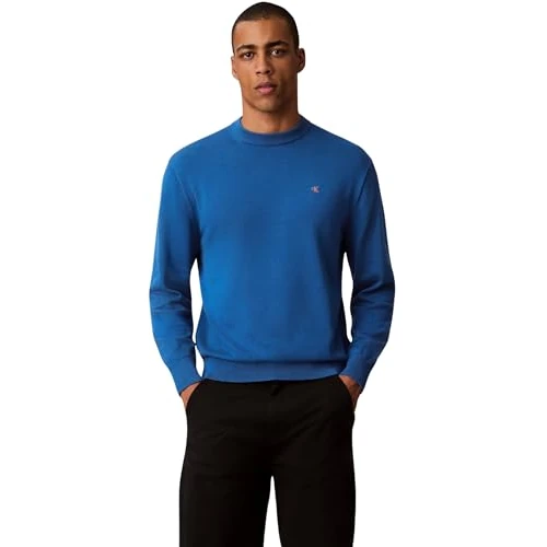 Limited-time offer: Calvin Klein Jeans Men's LS EZ Cotton CREWNK Sweater 12GG LV04RC309G Sweaters, Blue (Royal Lagoon), L from 80.00 GBP to 72.00 GBP (save 10%)
