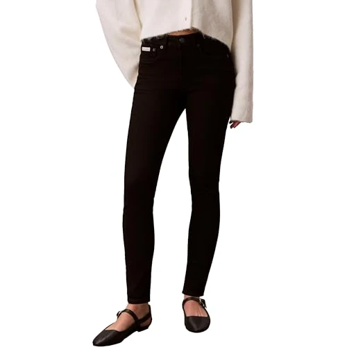 Oferta limitada: Calvin Klein Vaqueros Mujer Skinny Classic Black Talle Medio, Negro (CK Classic Black), 25W/34L de 99.90 € a 36.39 € (ahorro 64%)