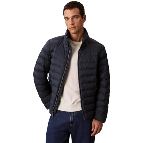 Oferta limitada: Calvin Klein Cazadora acolchada Hombre Nylon Hooded Puffer con capucha, Azul (Ink), L de 179.90 € a 80.95 € (ahorro 55%)