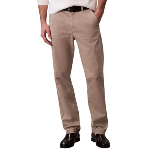 Calvin Klein Pantalon Chino Homme Cotton Signature Slim Fit, Beige (Vintage Khaki), 30W/38L
