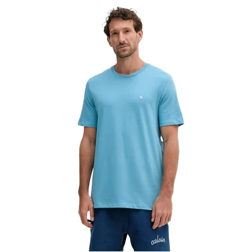 Offerta a tempo: Calvin Klein Uomo T-Shirt Maniche Corte Smooth Solid Tee con Scollo Rotondo, Blu (Blue Steam), XS - 0.00% da 17.03 € a 17.03 €