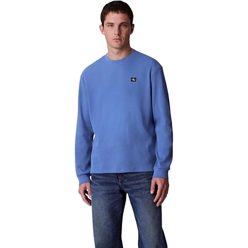 Limited offer: Calvin Klein Men's Ls Waffle Badge Crewnk Tee Lv040em217 Tees (Pack of 1) from 54.79 EUR to 39.45 EUR (save 28%)
