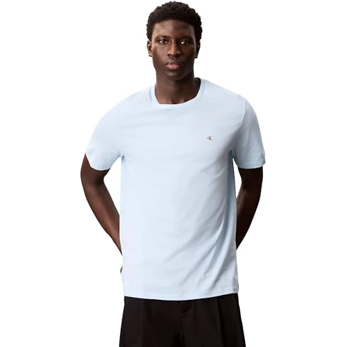 Tijdelijke aanbieding: Calvin Klein Jeans T-shirts voor heren, Blauw (Winter Sky), L van 23.00 EUR naar 23.00 EUR (korting 0%)