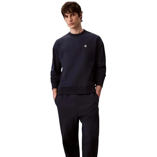 Limitiertes Angebot: Calvin Klein Herren Jogginghose Premium Terry Monogram mit Tunnelzug, Blau (Dark Sapphire), M von 69.00 EUR auf 69.00 EUR (Spare 0%)