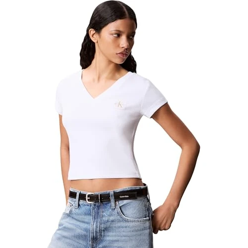 Tijdelijke aanbieding: Calvin Klein Jeans T-shirts voor dames, Wit (briljant wit), XL van 62.96 € naar 62.96 € (0.00% korting)